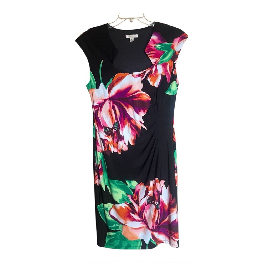 DB Established 1962 Midi Length Floral Ruched Side Sleeveless‎ Dress Womens 14